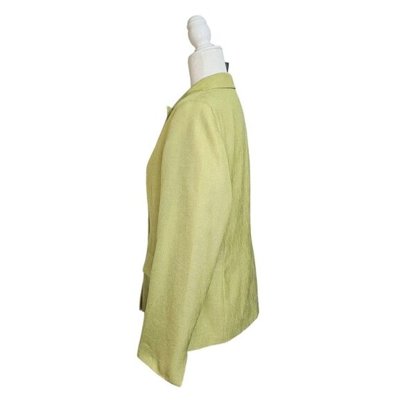 Suit Studio lime green 3 button lined blazer size 12 petite - Picture 4 of 8